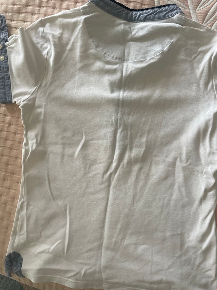 Erkek Beyaz Düğmeli Polo Tişört - Görsel 4