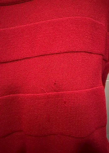 Kırmızı Triko Midi Elbise - Görsel 3