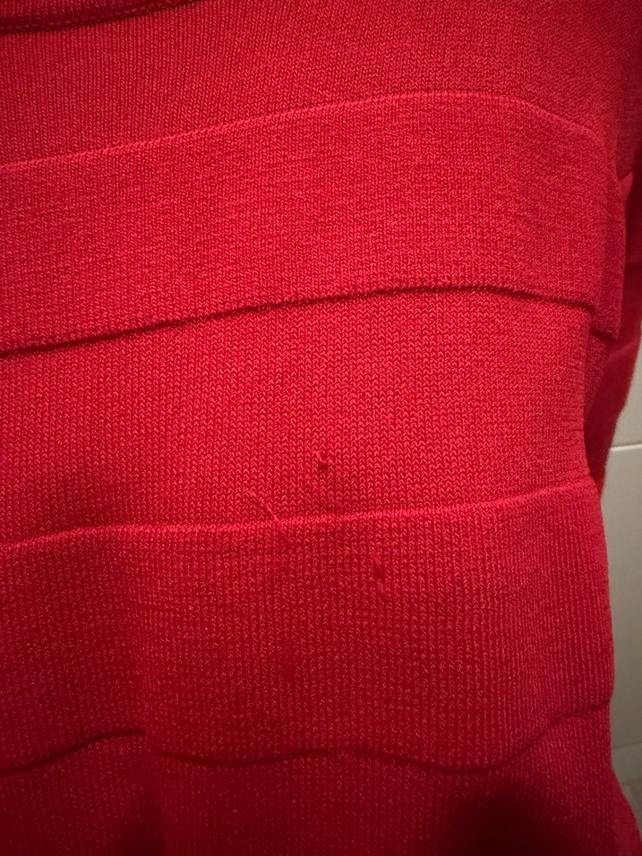 Kırmızı Triko Midi Elbise - Görsel 3