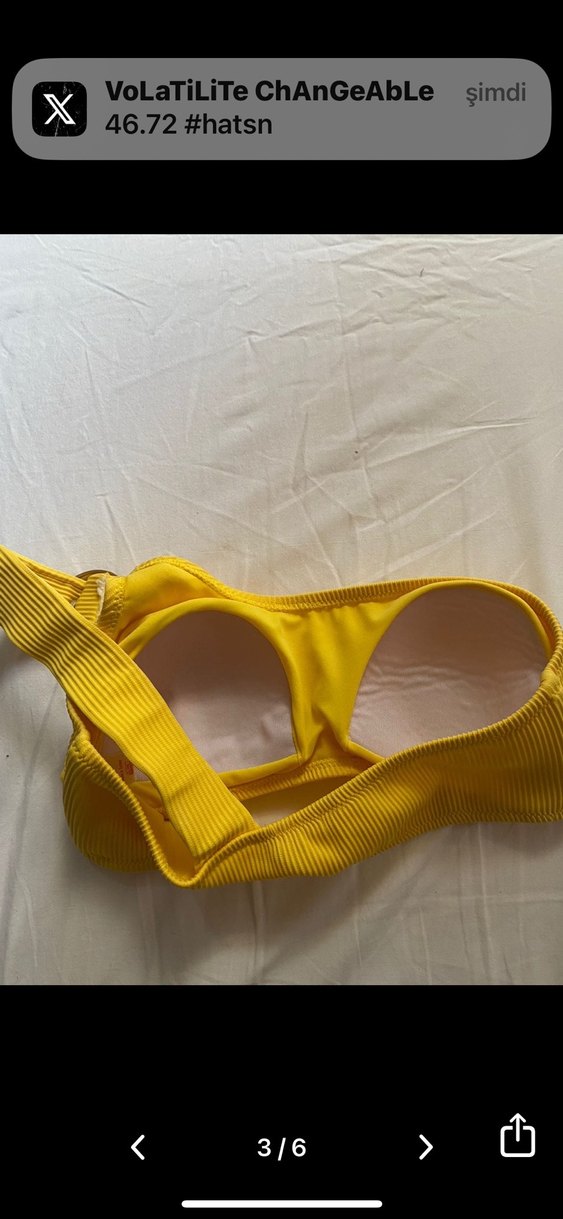 Sarı Tek Omuzlu Kemerli Bikini - Görsel 3