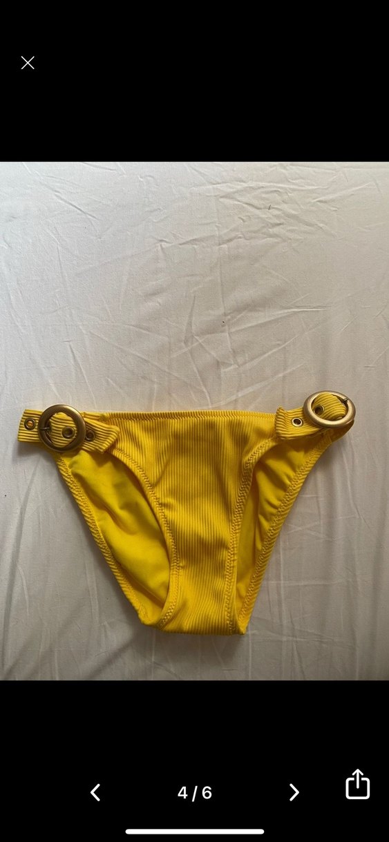 Sarı Tek Omuzlu Kemerli Bikini - Görsel 4