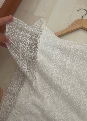 Beyaz Bohem Midi Kadın Elbise - Görsel 3