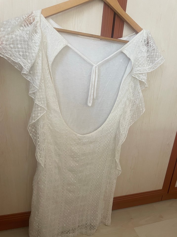 Beyaz Bohem Midi Kadın Elbise - Görsel 2