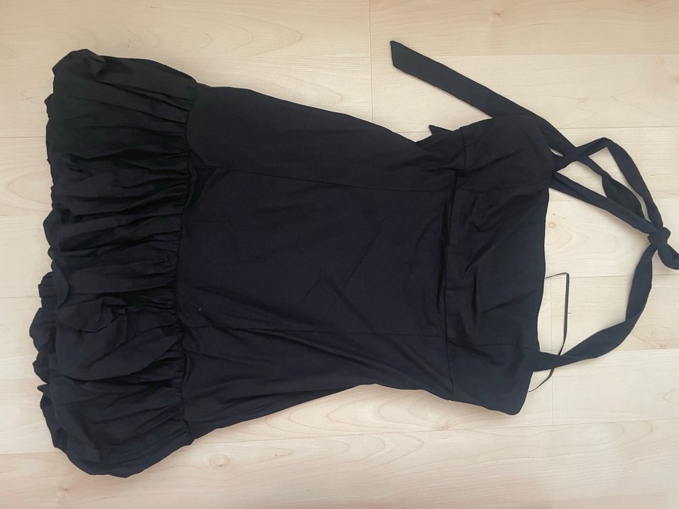 Kadın Siyah Straplez Midi Elbise - Görsel 2