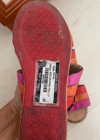 Renkli Bohem Kadın Dolgu Topuklu Sandalet - Görsel 4