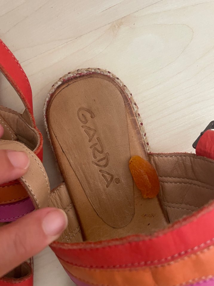 Renkli Bohem Kadın Dolgu Topuklu Sandalet - Görsel 2