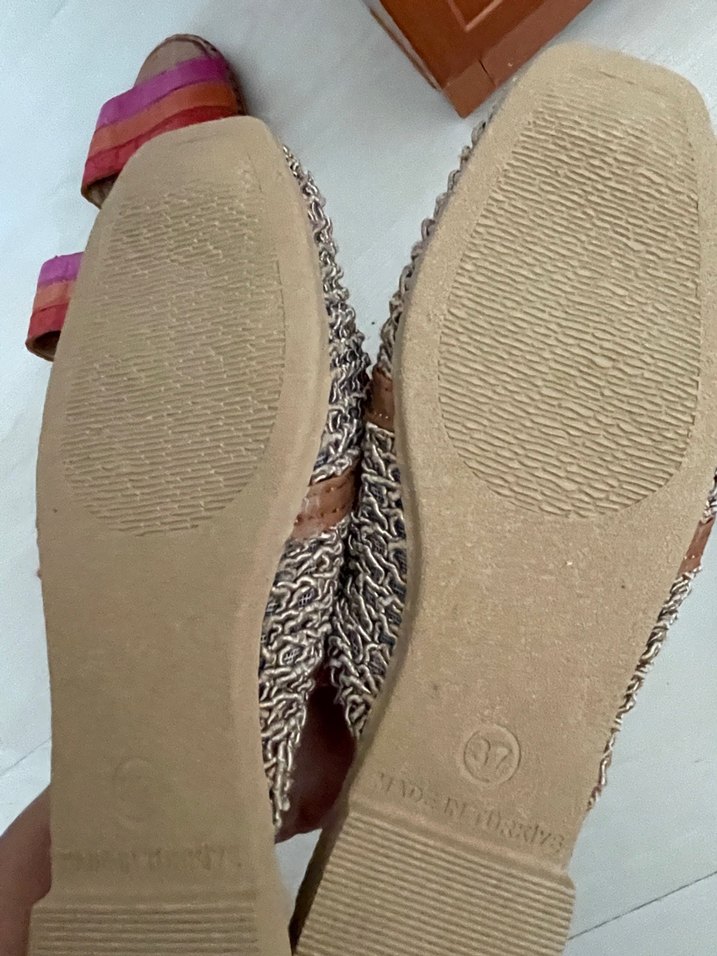 Zincir Detaylı Örgü Bohem Topuklu Kadın Terlik - Görsel 4