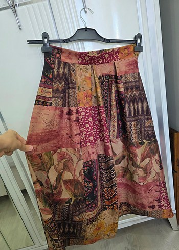 Bohem Çok Renkli Desenli Etek - Görsel 4