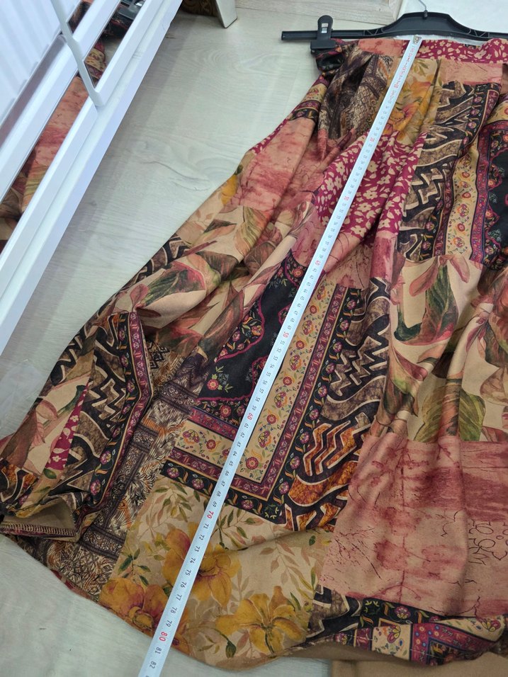 Bohem Çok Renkli Desenli Etek - Görsel 5