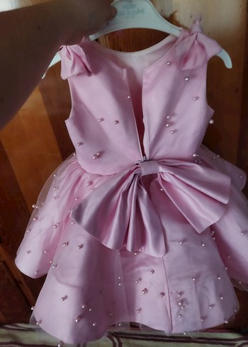 Zara Pembe Kız Çocuk Fırfırlı Nakışlı Elbise