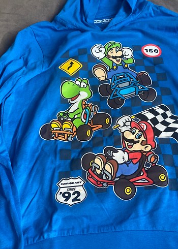 Kapüşonlu Mavi Erkek Sweatshirt - Görsel 4