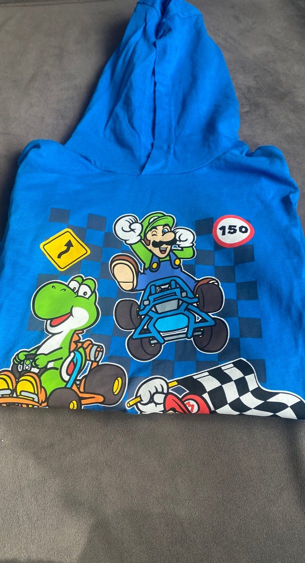 Kapüşonlu Mavi Erkek Sweatshirt - Görsel 5