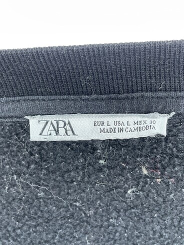 l Beden siyah Renk Zara Sweatshirt %70 İndirimli.