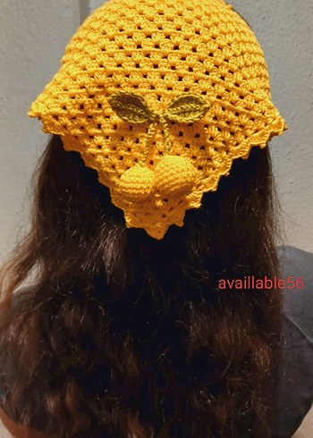 Sarı Örgü Bohem Kadın bandana