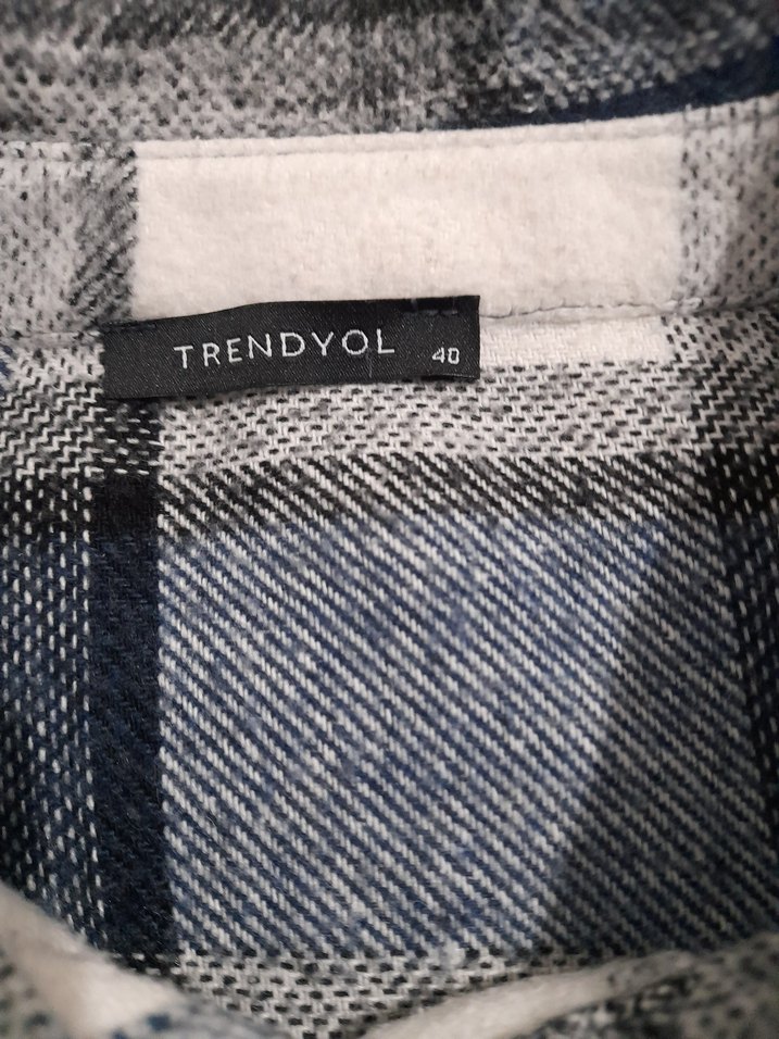 Mavi Ekoseli Kadın Ceket - Görsel 3