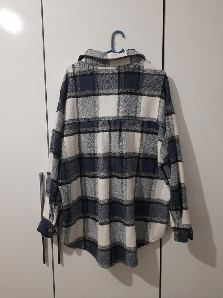 Mavi Ekoseli Kadın Ceket - Görsel 2