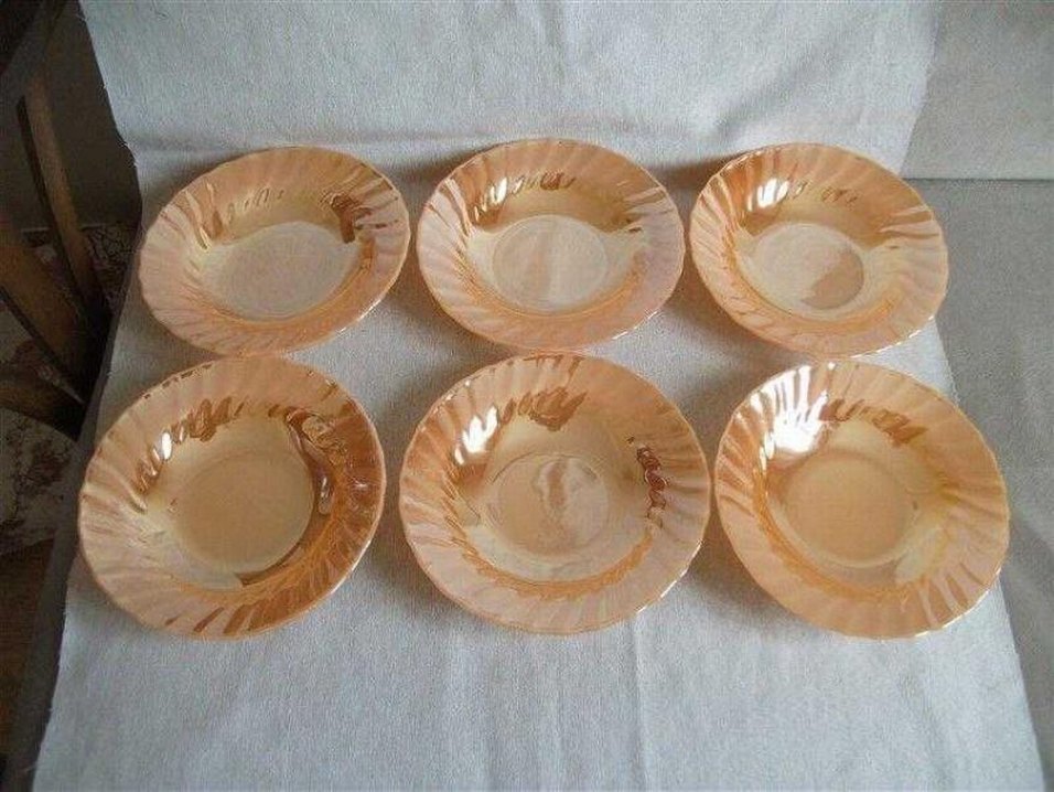 sarı  Parlak Bağlama Desenli Tabak Seti - Görsel 2