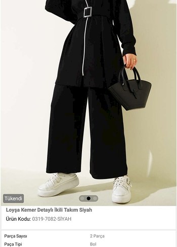Loaysa Kemer Detaylı Siyah İkili Takım - Görsel 5
