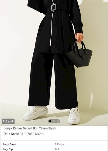 Loaysa Kemer Detaylı Siyah İkili Takım - Görsel 2
