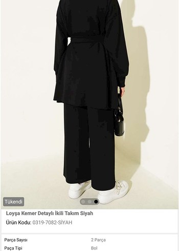 Loaysa Kemer Detaylı Siyah İkili Takım - Görsel 3