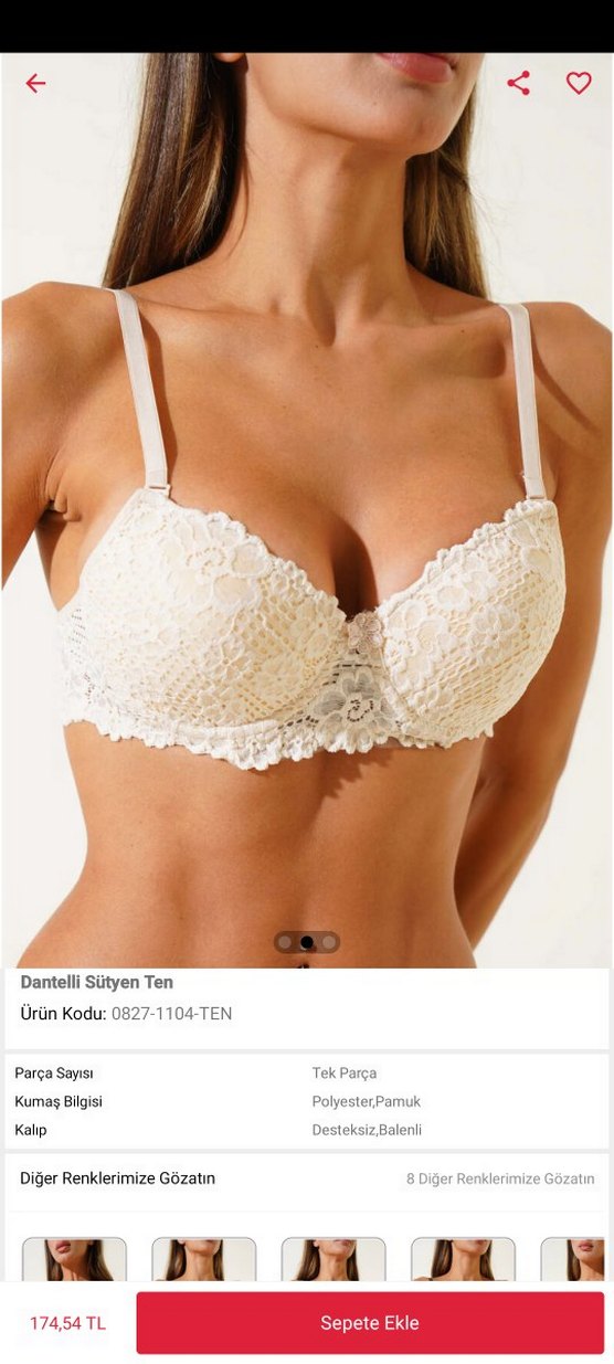 Desteksiz Çapraz İpli Mürdüm Bralet Sütyen ikili 85B - Görsel 5