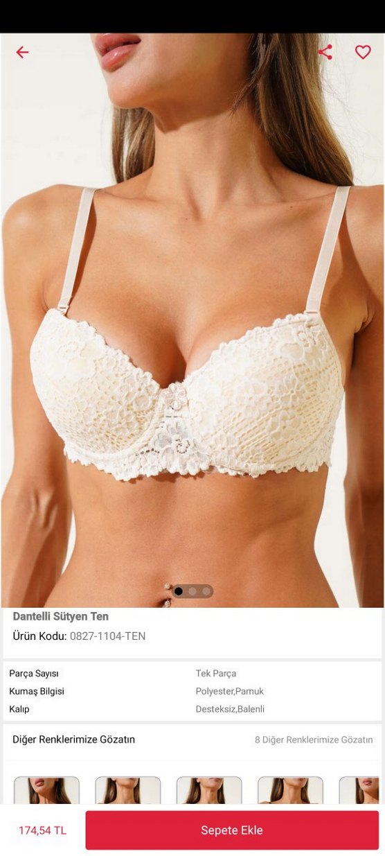 Desteksiz Çapraz İpli Mürdüm Bralet Sütyen ikili 85B - Görsel 4