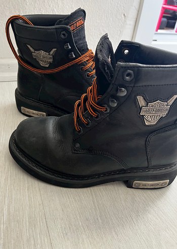 Kadın Siyah Deri Biker Botları