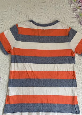 Erkek Çocuk Çizgili Kısa Kollu Tişört - Görsel 2