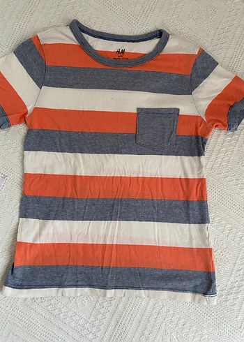 Erkek Çocuk Çizgili Kısa Kollu Tişört - Görsel 4