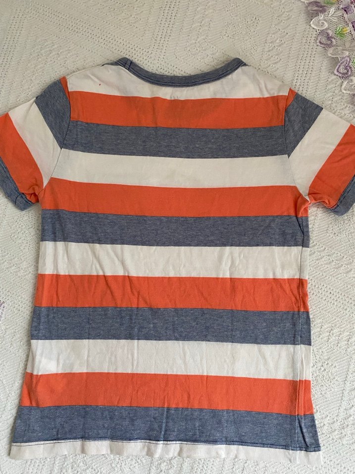 Erkek Çocuk Çizgili Kısa Kollu Tişört - Görsel 5