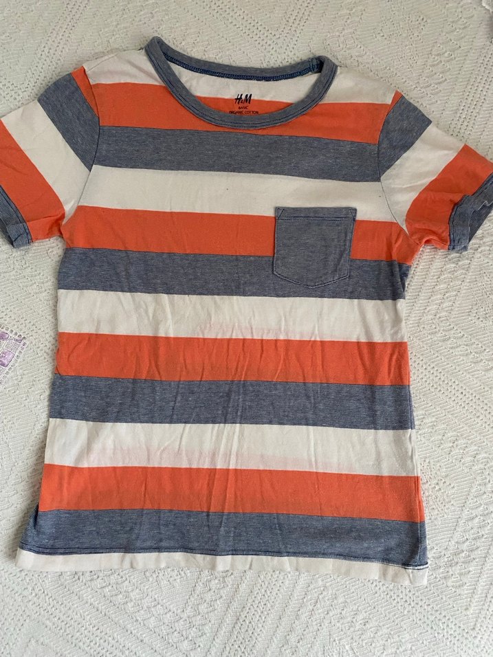 Erkek Çocuk Çizgili Kısa Kollu Tişört - Görsel 4