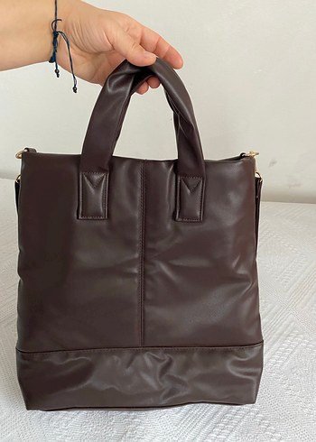 Primark Kahverengi Deri Kadın Çanta - Görsel 8