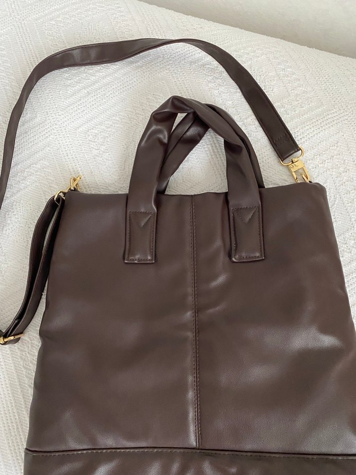 Primark Kahverengi Deri Kadın Çanta - Görsel 5