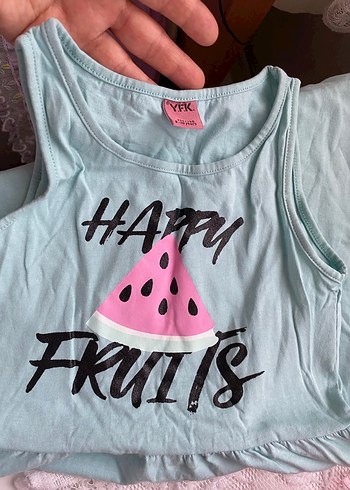 Kız Çocuk Renkli Baskılı Askısız Elbise - Görsel 9