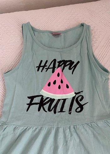 Kız Çocuk Renkli Baskılı Askısız Elbise - Görsel 2