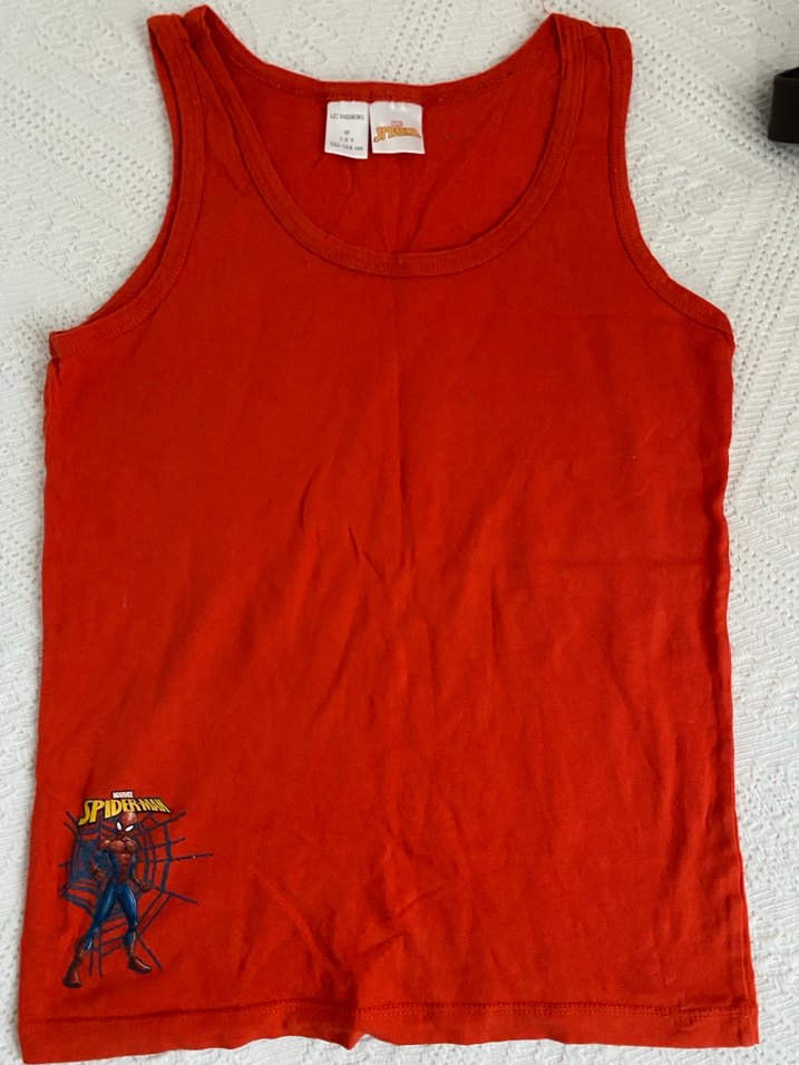 2li Çocuklar için renkli baskılı kırmızı atlet - Görsel 2