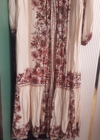 Bej Bohem Uzun Elbise - Görsel 2