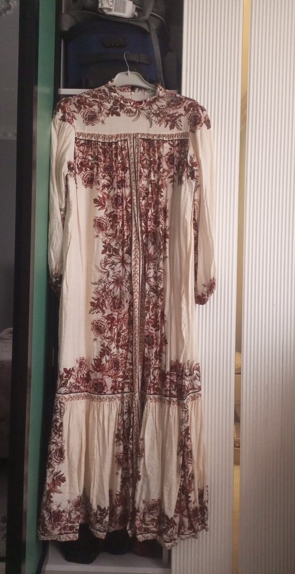 Bej Bohem Uzun Elbise - Görsel 3