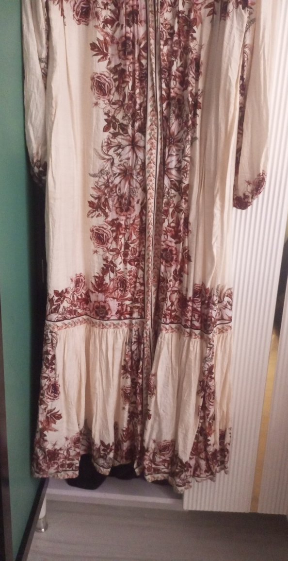 Bej Bohem Uzun Elbise - Görsel 2