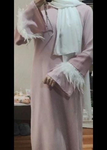 Pembe Uzun Kollu Salaş elbise