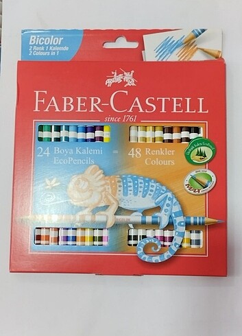 Faber bicolor kuru boya kalemi 48 renk