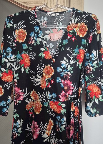 Çiçek Desenli Bohem Midi Elbise - Görsel 2