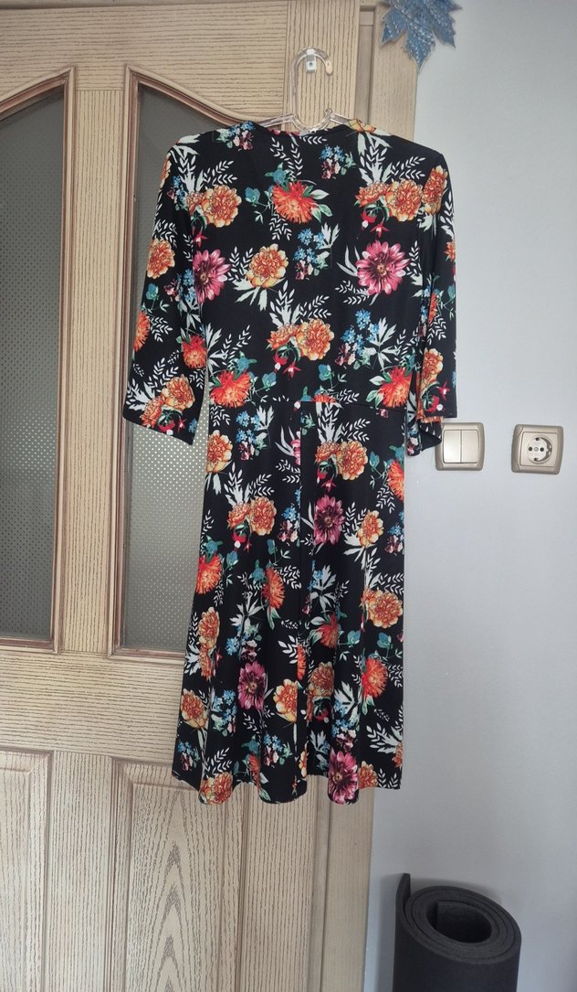 Çiçek Desenli Bohem Midi Elbise - Görsel 3