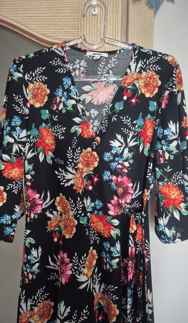 Çiçek Desenli Bohem Midi Elbise - Görsel 2