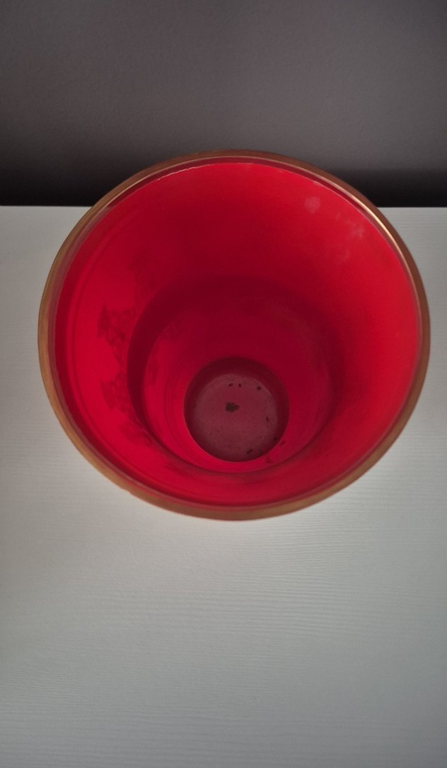 Kırmızı ve Altın Detaylı Vazo - Görsel 3