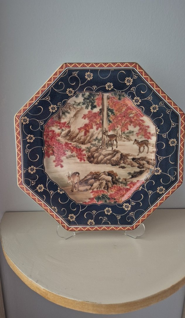 Çok Renkli Desenli Sekizgen Tabak - Görsel 2