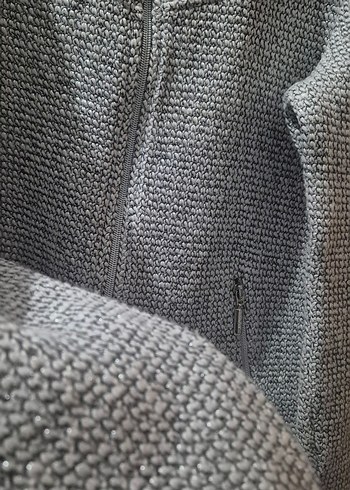 Gri simli Örgü Hırka - Görsel 3