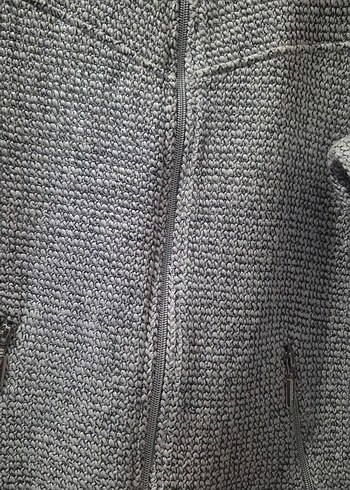 Gri simli Örgü Hırka - Görsel 2