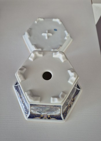 Koyu Mavi Tavuskuşu Desenli Vazo - Görsel 5