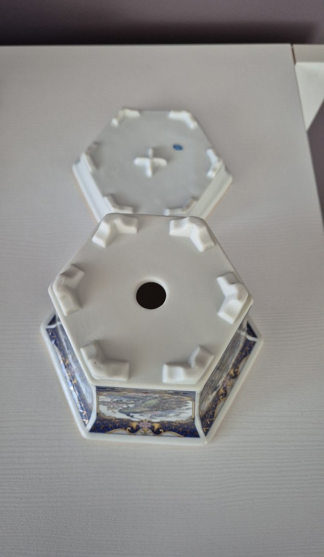 Koyu Mavi Tavuskuşu Desenli Vazo - Görsel 5